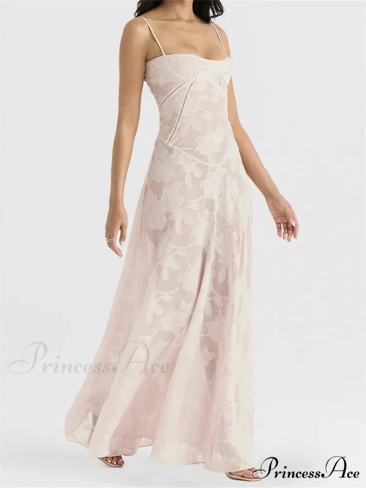 Sexy Women Sleeveless Spaghetti Strap Sling Lace Floral Backless Criss-cross Tie-up Summer Vestidos