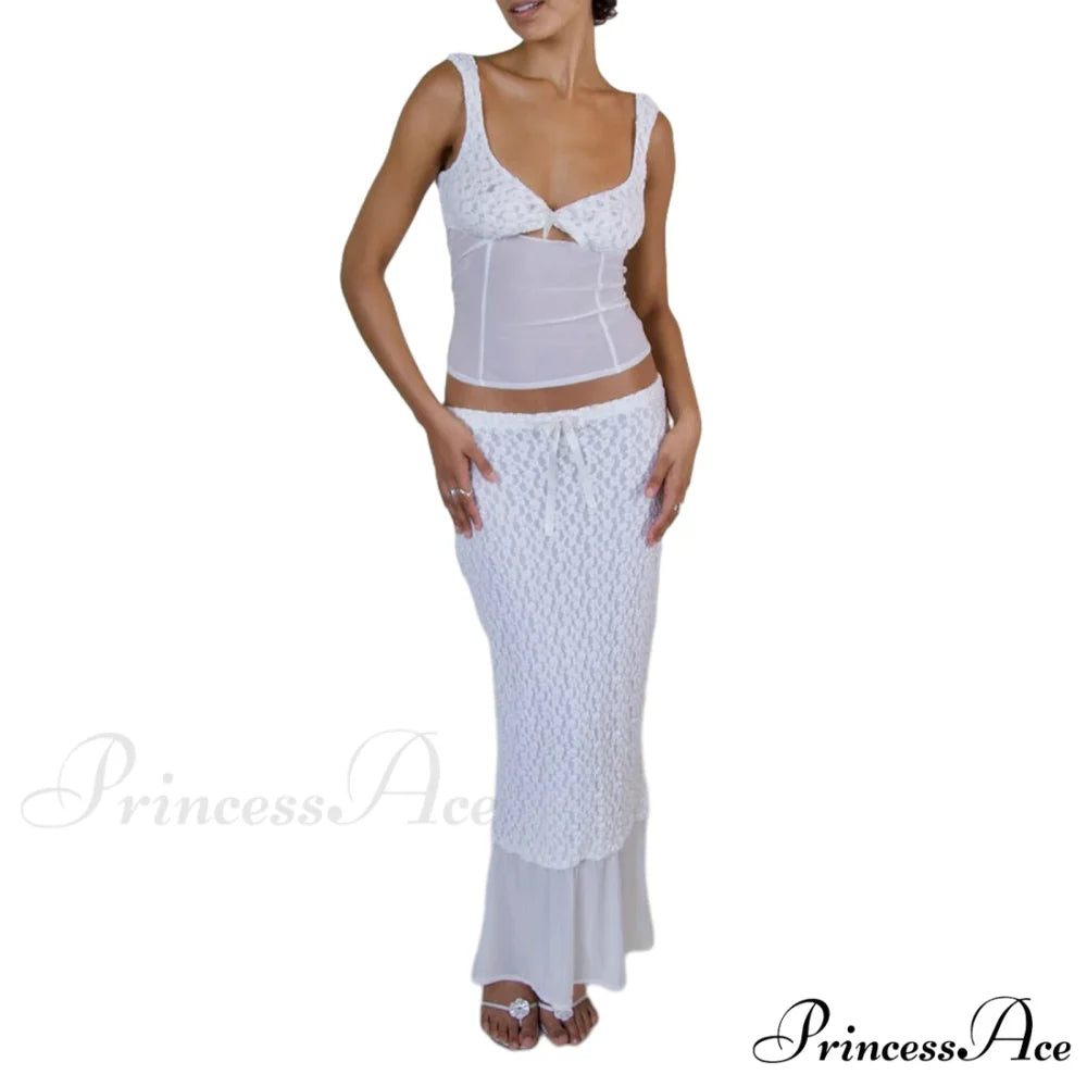 Sexy Y2k Sleeveless Slim Fit Stylish Elegant Trendy Classic Crop Top WHITE / S