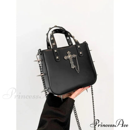 Sharp Rivets Gothic Goth Dark Metal Punk Cute Harajuku Bag Black