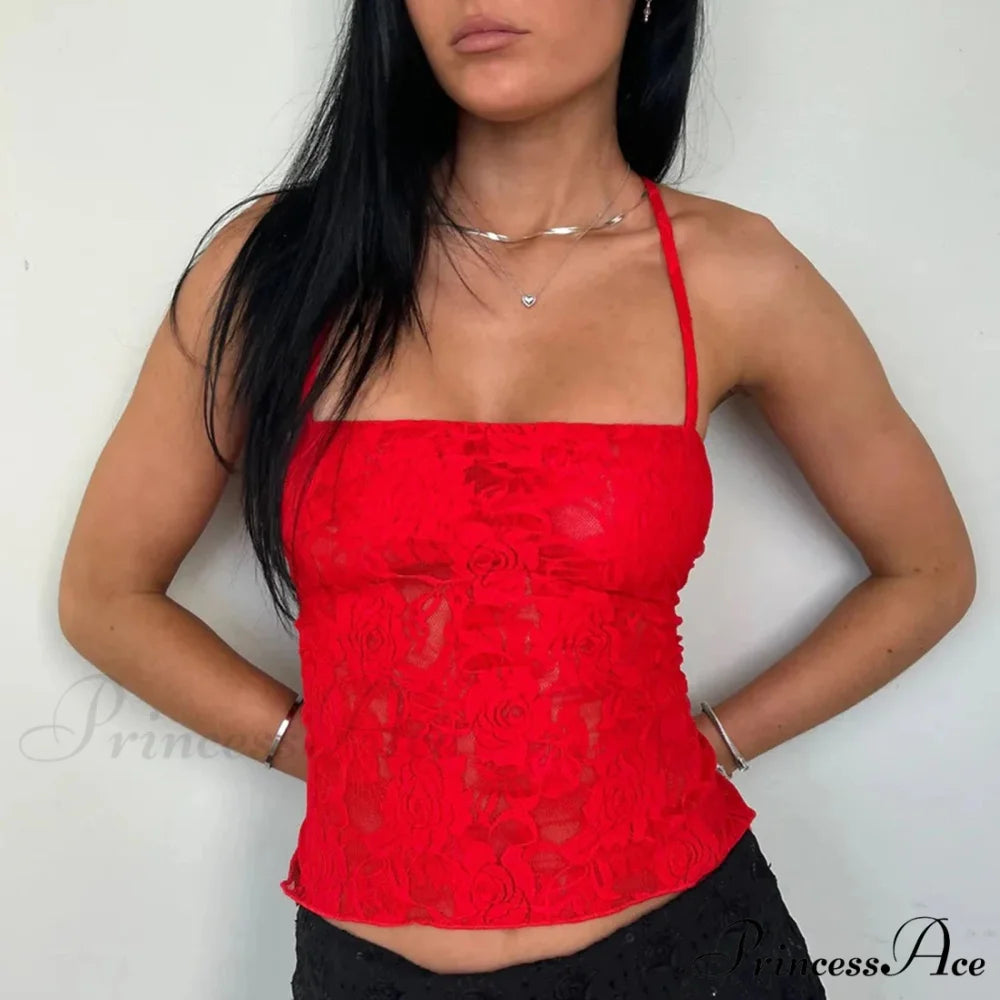 Sheer Cross Back Lace Crop Top croptop-250223