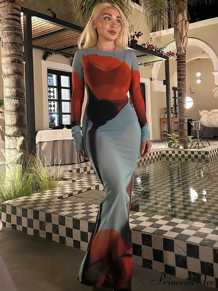 Sheer Transparent Holiday Dress Blue / S vacationdress-250223