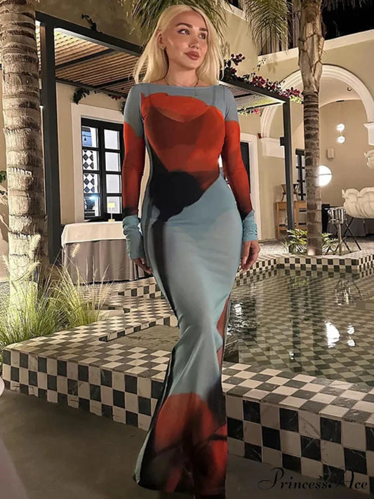 Sheer Transparent Holiday Dress Blue / S vacationdress-250223