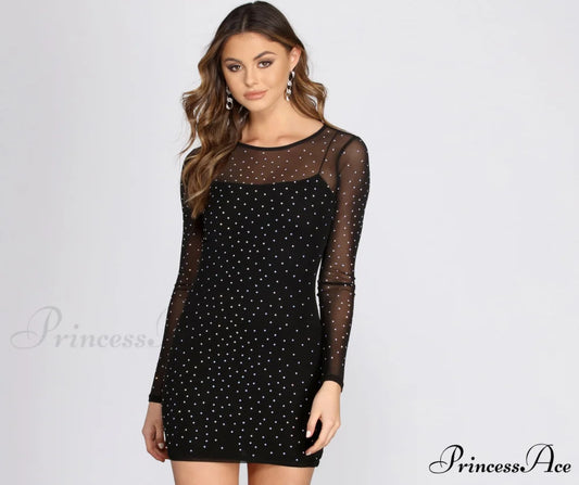 Sheer You Go Charming Heat Stone Cover Up BLACK / S