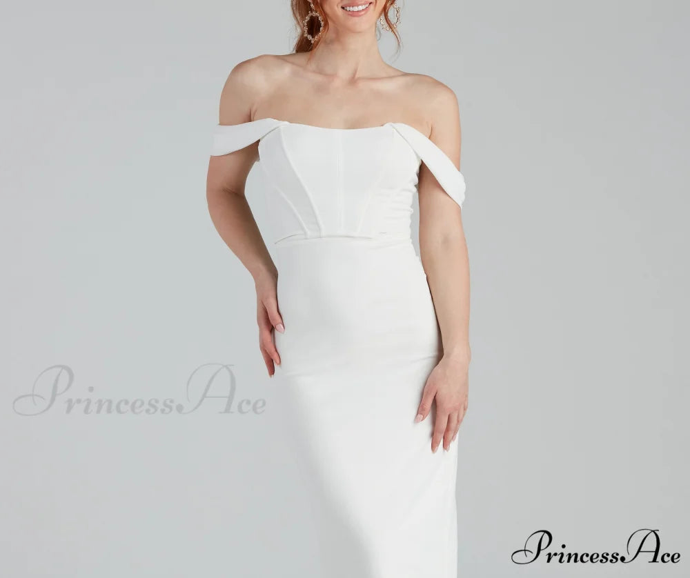 Sheila Crepe Corset Charming Midi Formal Dress BROWN / S