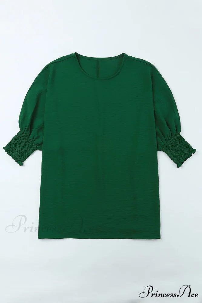 Shift Top Wrist Smocked - Green
