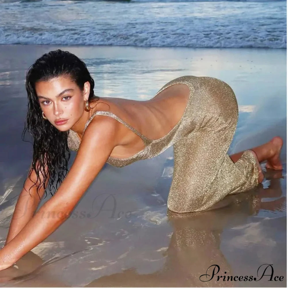 Shimmer Glint Sleek Holiday Dress vacationdress-250223