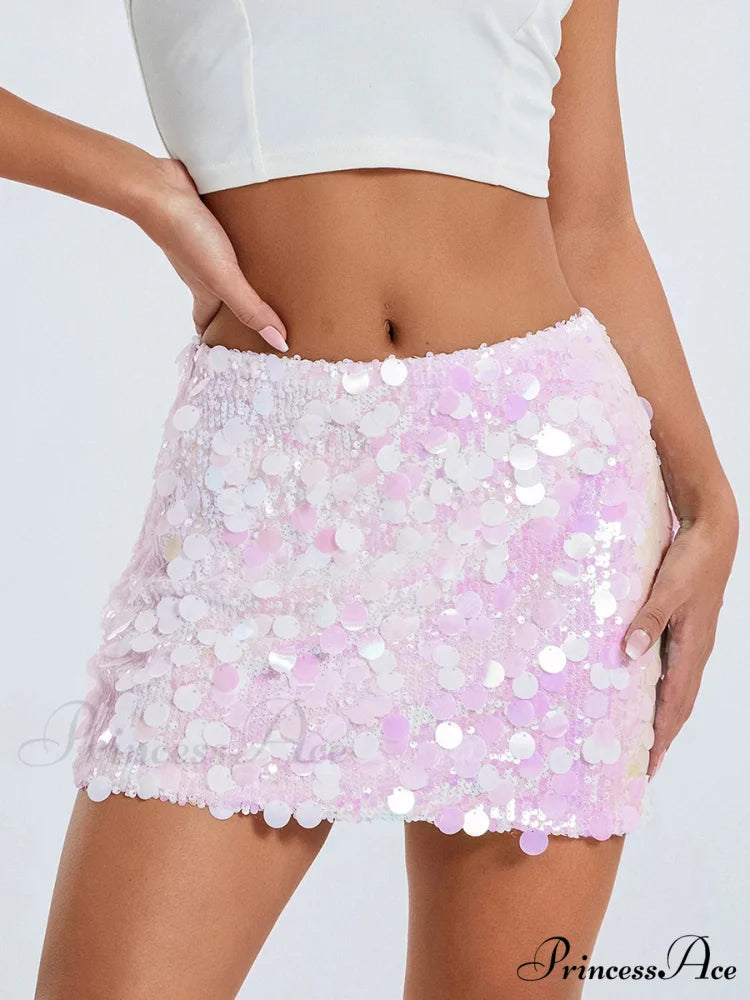 Shimmer Sequin Sparkle Mini Skirt skirts-250223
