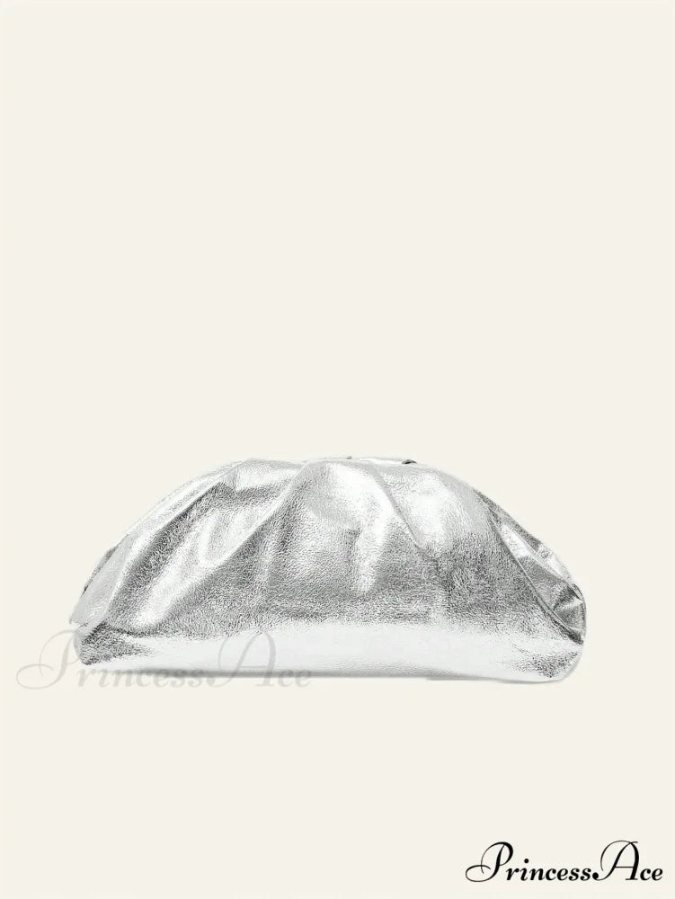 Shimmering Elephant Design Opulent Sky Dinner Pouch silvery / (20cm clutchbag-250126