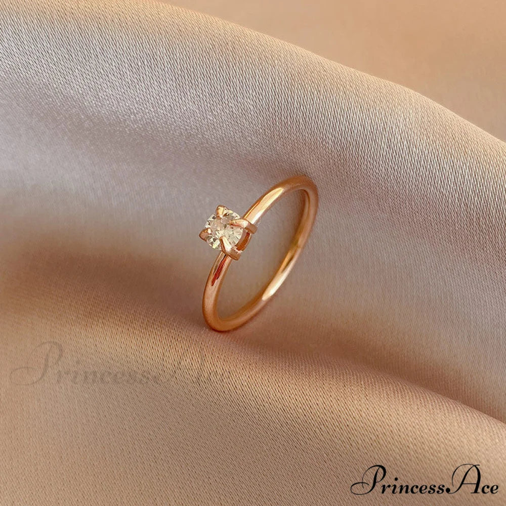 Shining Colorful Zircon Custom Closed Rings rose gold + white / 6