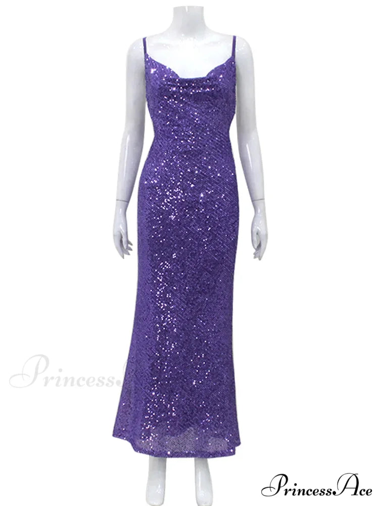 Shining Sequins Backless Sexy Club Women Dresses Spaghetti Strap Christmas Party Dress