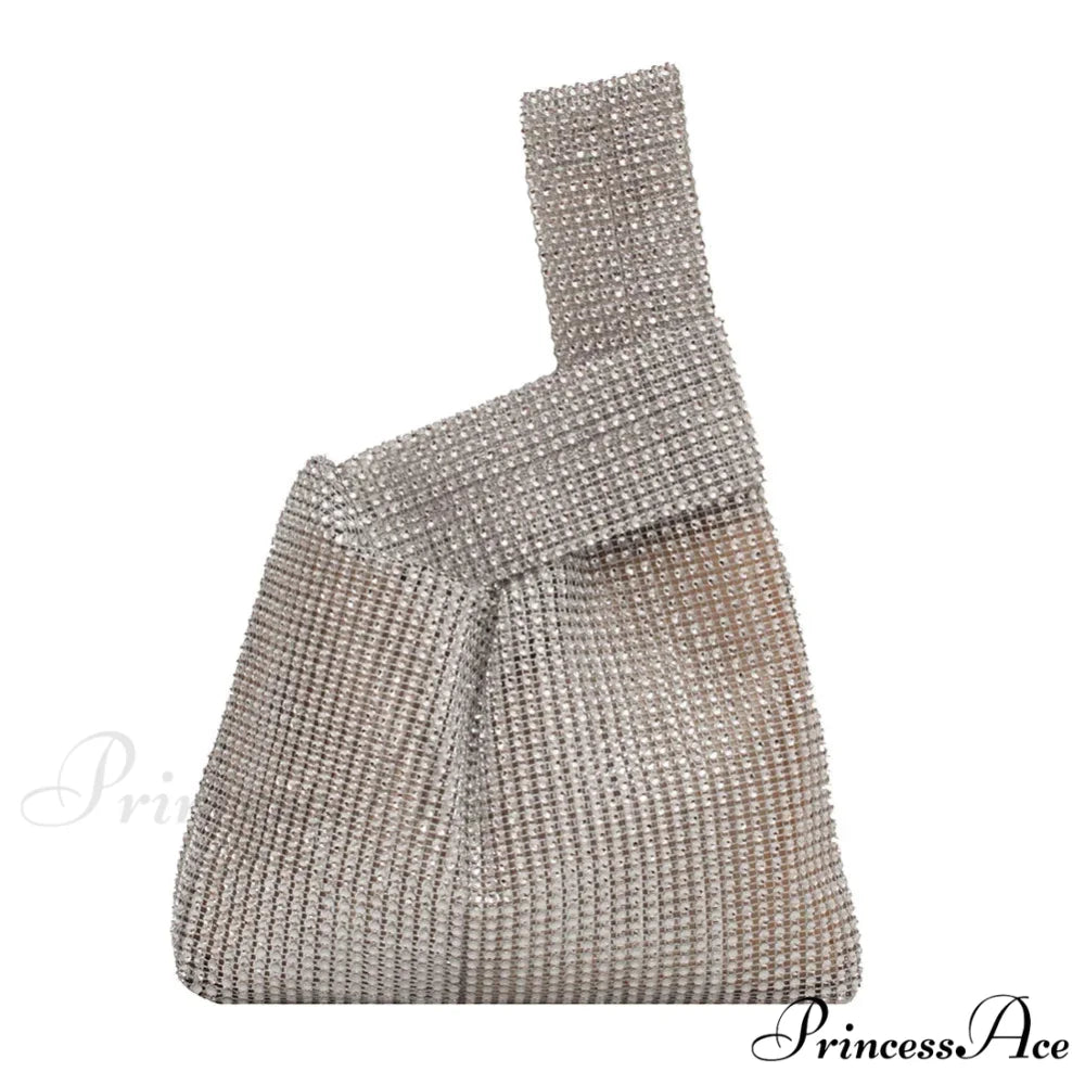 Shiny Crystal Glitzy Night Wristlet Silver wristlet-250126