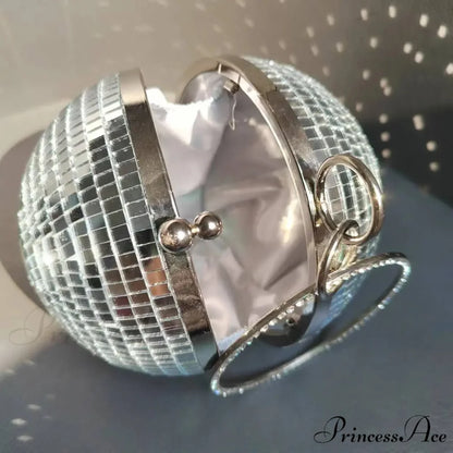 Shiny Disco Ball Celebration Purse Wristlet (20cm / Silver wristlet-250126