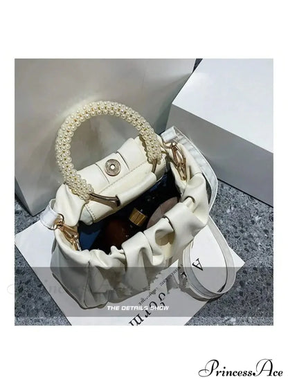 Shiny Embellishment Quadrilateral Clutch Wristlet WHITE wristlet-250126