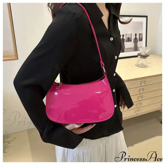 Shiny Leather Flexible Style Shoulder Bag shoulder-250126