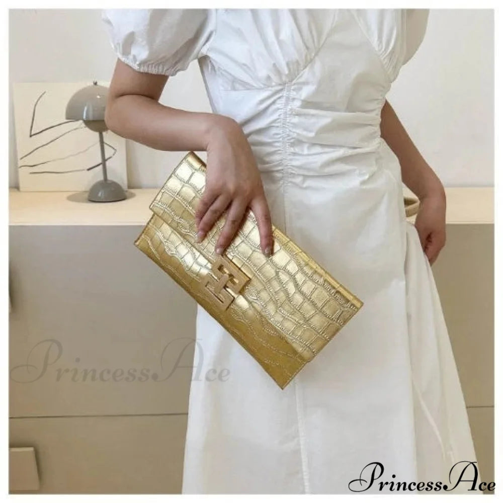 Shiny Night Wedding Pouch Wristlet 29X16cm / Gold wristlet-250126