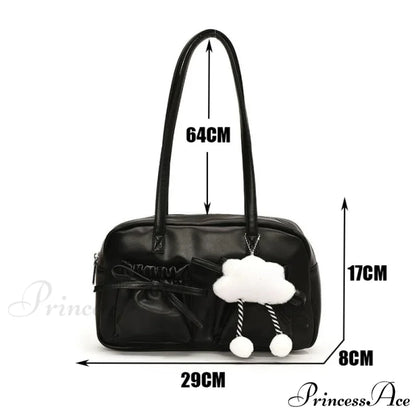 Shiny PU Stitching Thread Shoulder Bag shoulder-250126