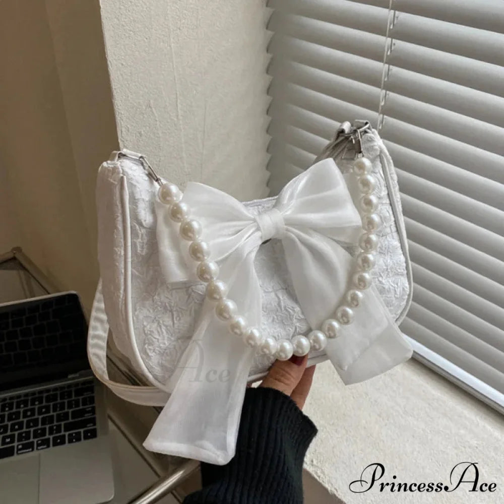 Shiny Ribbon Crossbody Canvas Shoulder Purse Black handbag-250126