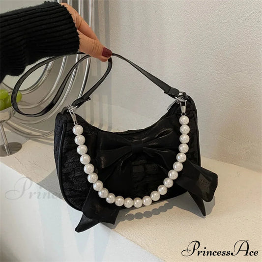 Shiny Ribbon Crossbody Canvas Shoulder Purse White handbag-250126