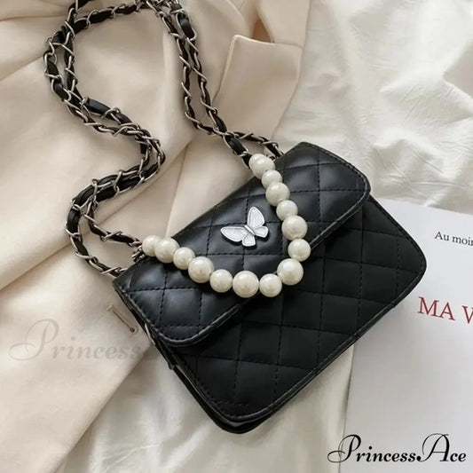 Shiny Shoulder Purse Faux Leather Versatile Tote Black handbag-250126