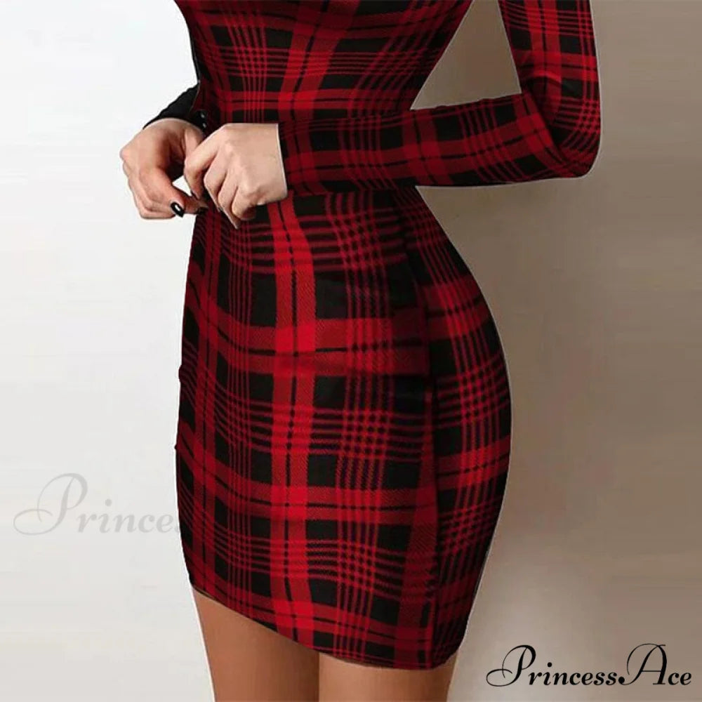 Shiny Silk Turtleneck Mesh Patchwork Long Sleeve A-line Dress