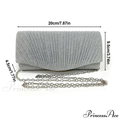 Shiny Sparkle Nighttime Pouch Wristlet SILVER wristlet-250126