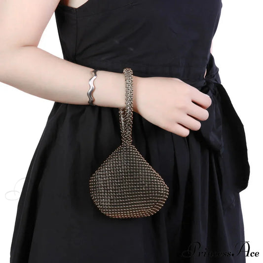 Shiny Sparkle Supper Pouch Night Banquet Clutch Bag Black clutchbag-250126