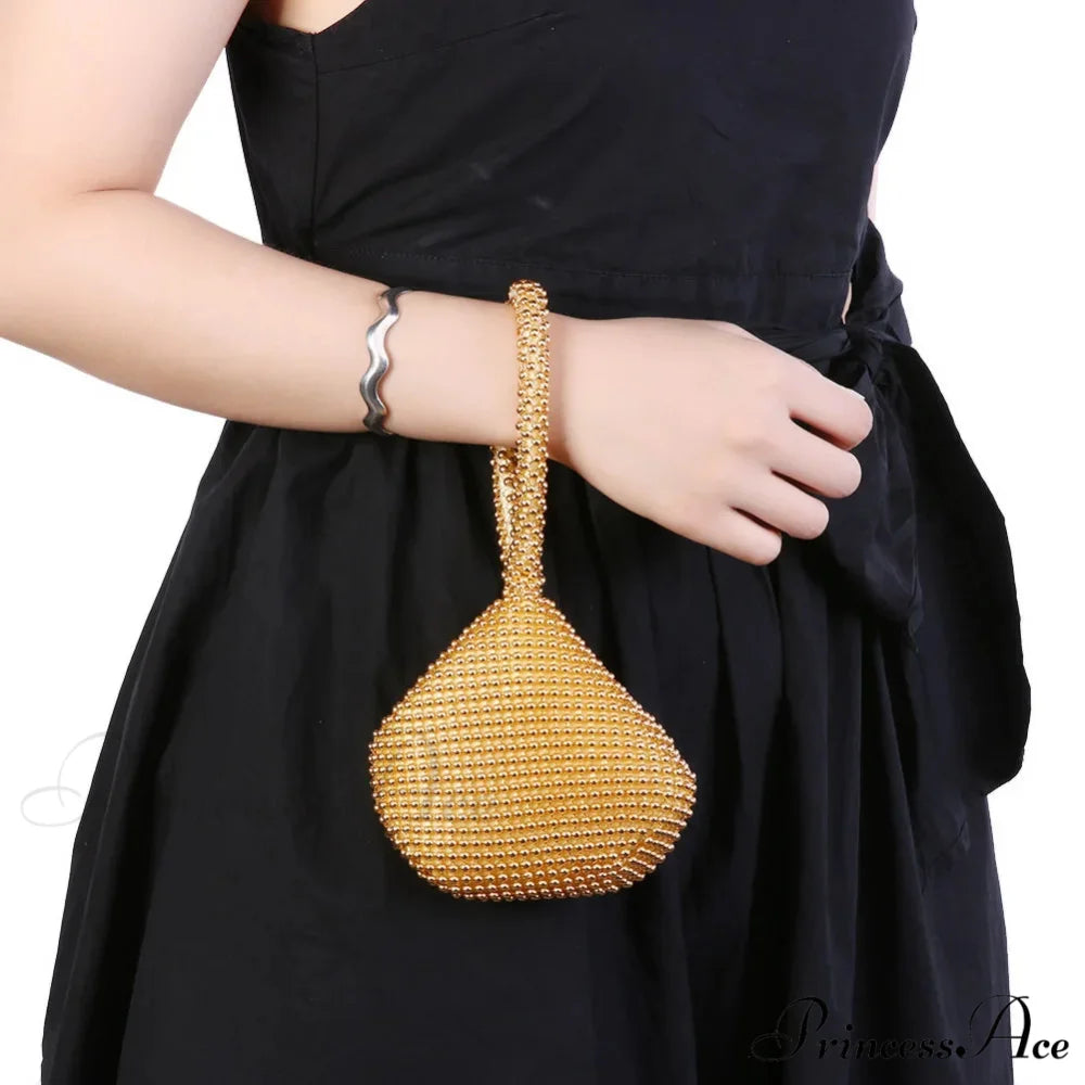 Shiny Sparkle Supper Pouch Night Banquet Clutch Bag Gold clutchbag-250126