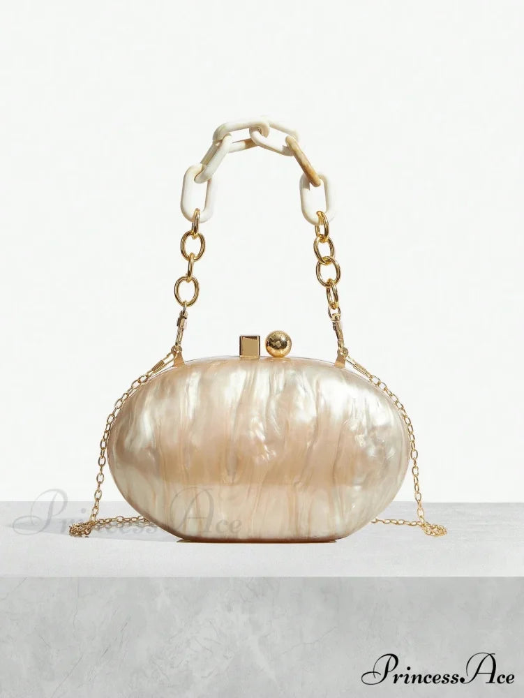 Shiny Tan Citrus Acrylic Box Evening Clutch Purse picture show2 clutchbag-250126