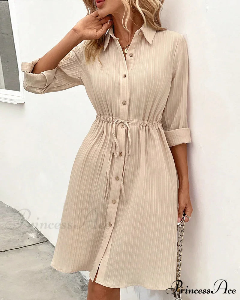 Shirt dress in a solid color