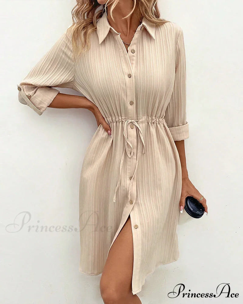 Shirt dress in a solid color