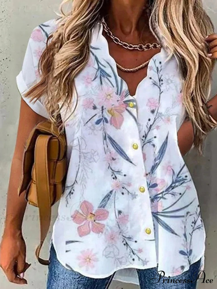 Shirt Floral Daily Weekend Floral Blouse Red / S