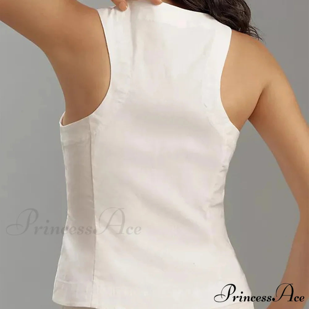 Shirt Waistcoat Cropped Top croptop-250223