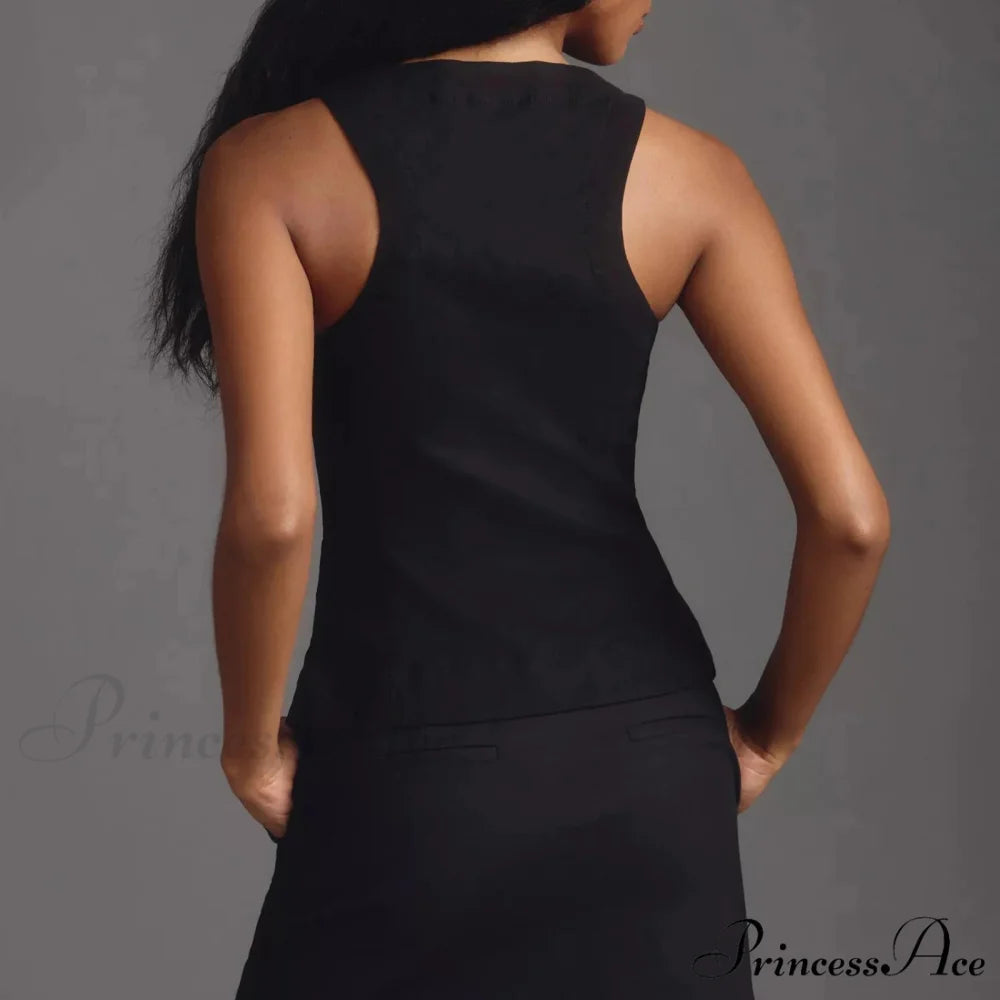 Shirt Waistcoat Cropped Top croptop-250223