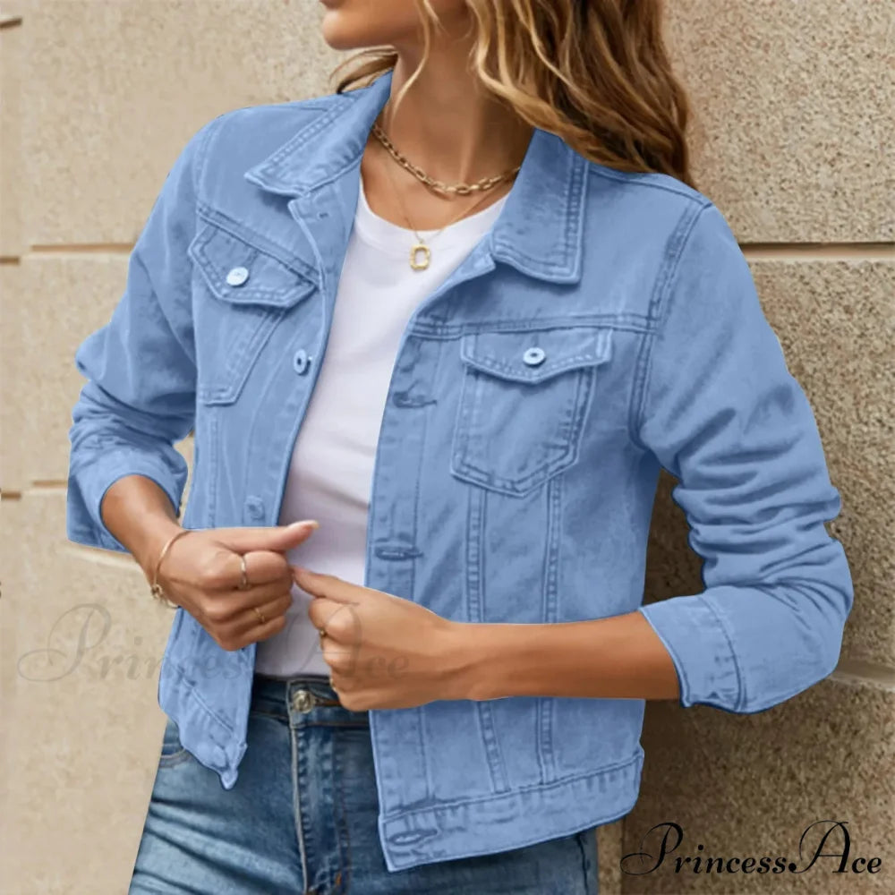 Short Basic Solid Button Down Over Coats Turn Down Collar Long Sleeved Warm Chic Stylish Elegant Fashionable Jacket