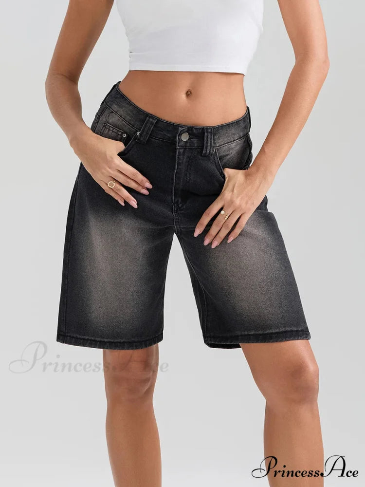 Short Button Denim Short short-250223