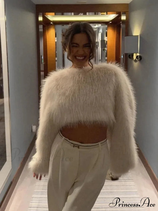 Short Neck Short Revealed Belly Coat coats-241228