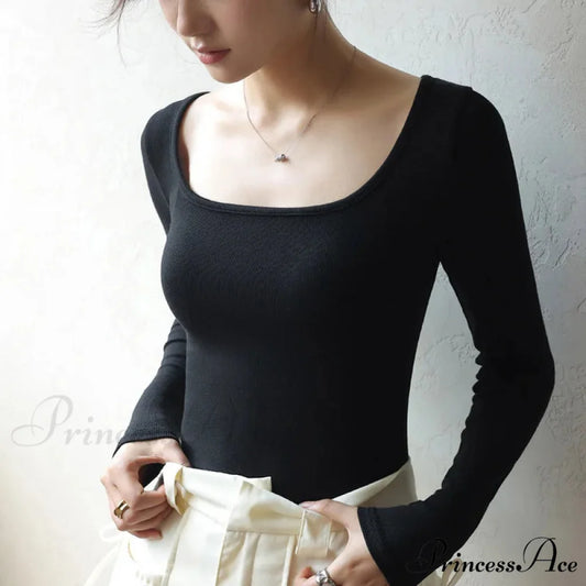 Short Neck Undercoat Trim Fit Sweater Black / S swraters-241228