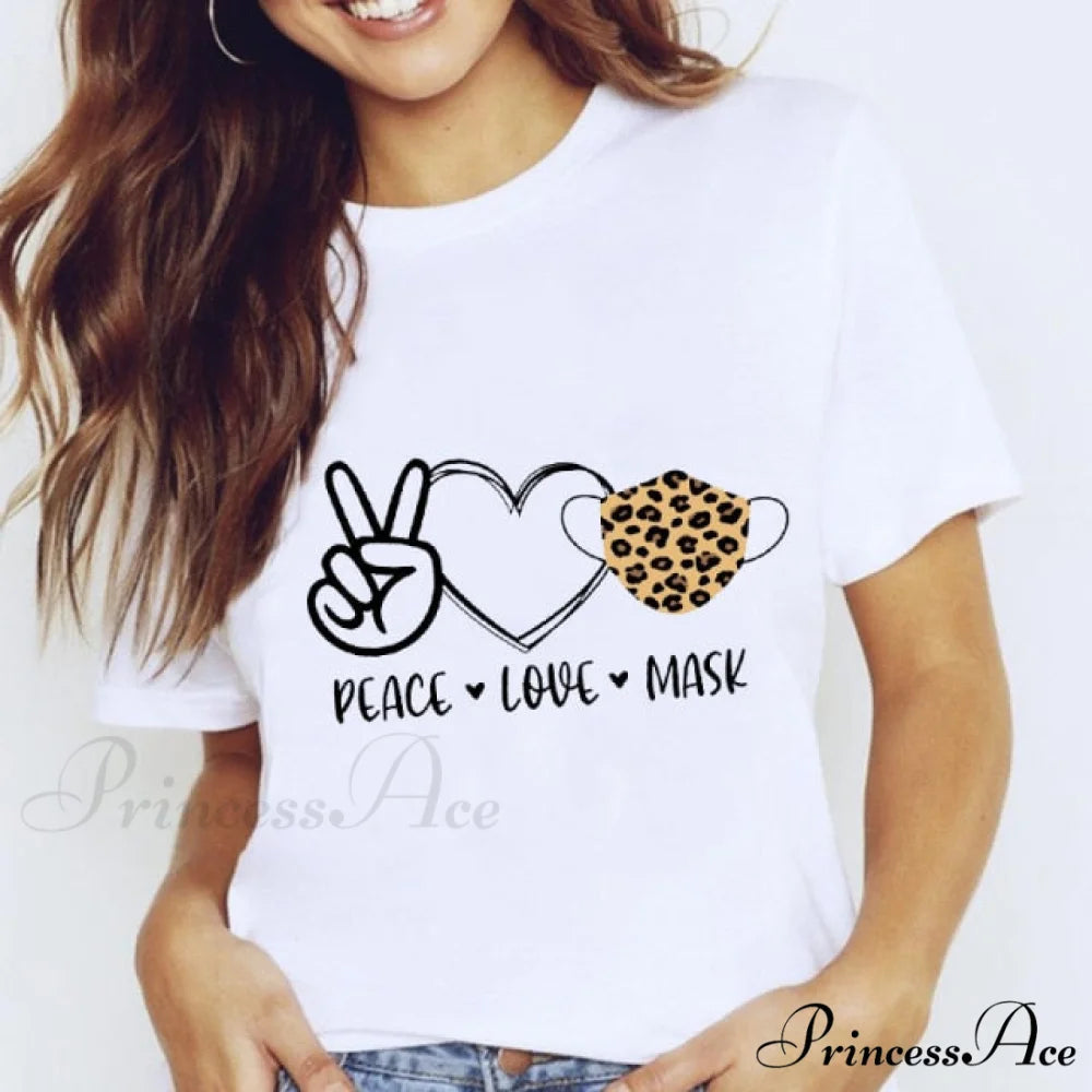 Short Sleeve Lady Clothes Tops big heart / S