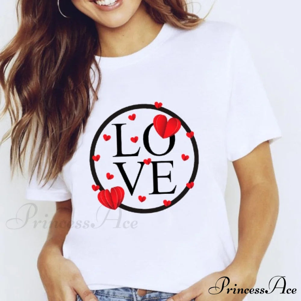 Short Sleeve Lady Clothes Tops love / S