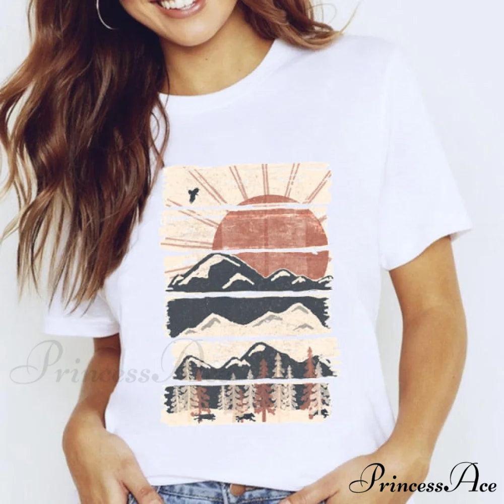 Short Sleeve Lady Clothes Tops sun / S