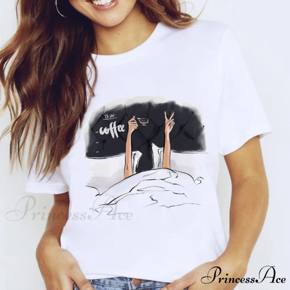 Short Sleeve Lady Clothes Tops three cats / S