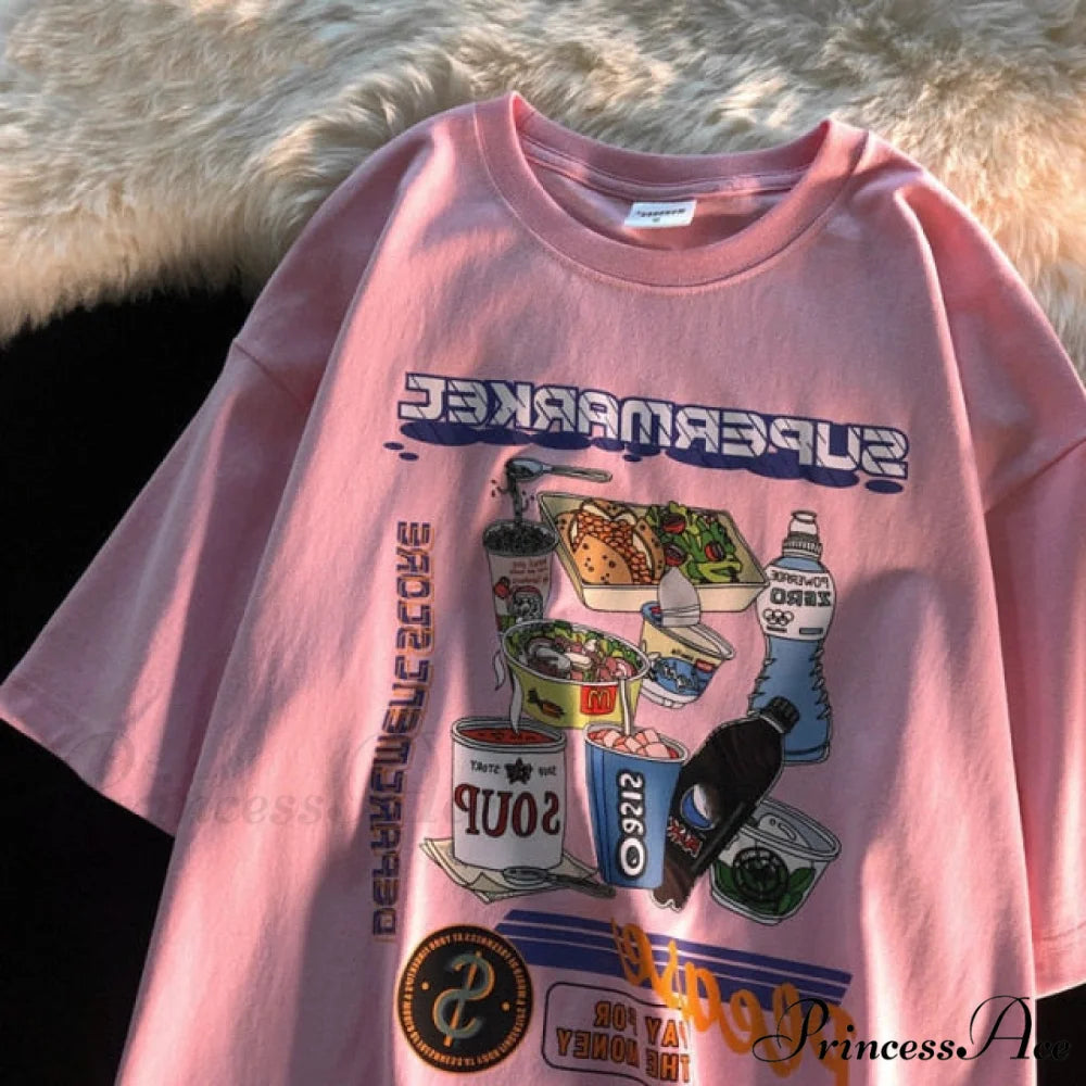 Short Sleeve O Neck Print T-Shirt