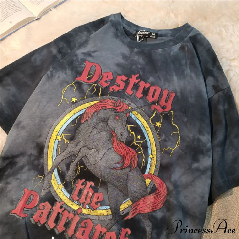 Short Sleeve O Neck Print T-Shirt