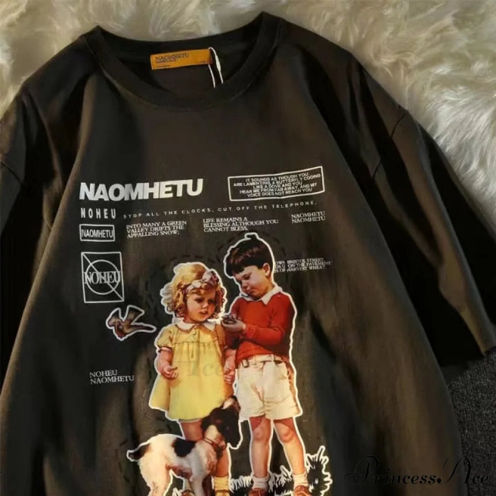 Short Sleeve O Neck Print T-Shirt