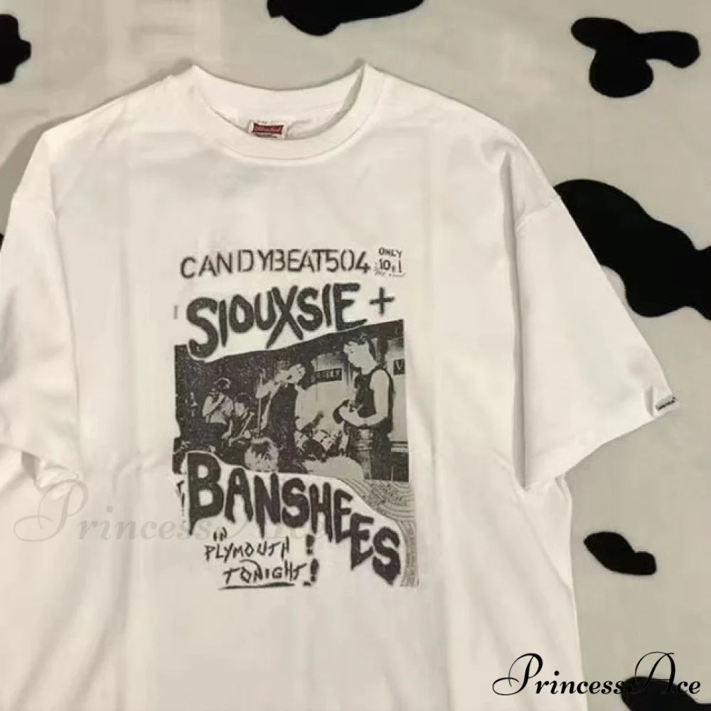 Short Sleeve O Neck Print T-Shirt white 2 / S