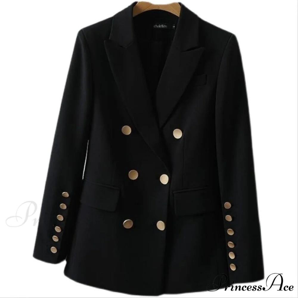 Short Slim Female Coat Black Blazer