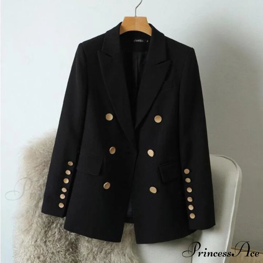 Short Slim Female Coat Black Blazer black / XS
