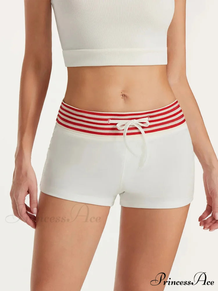 Short Striped Drawstring Short short-250223