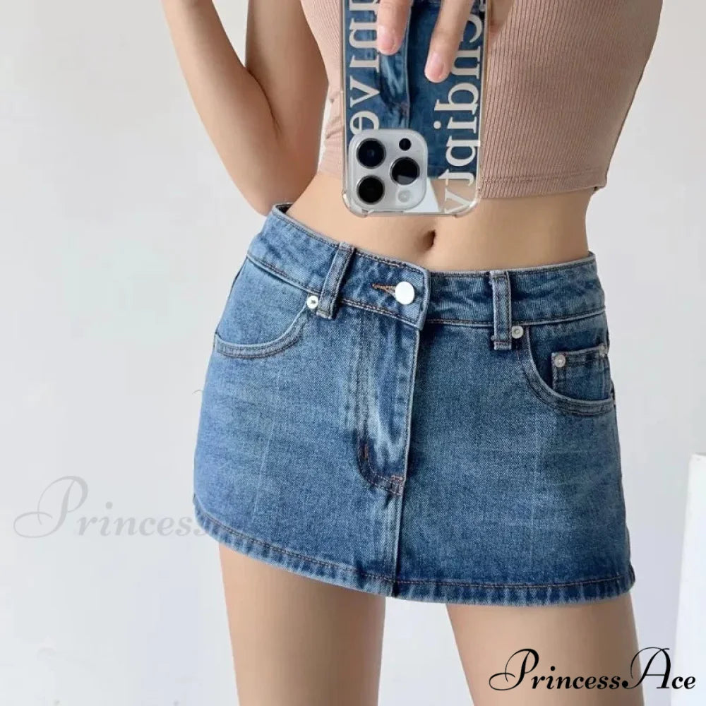 Short Tiny Slim Denim Skirt Blue / S skirts-250223