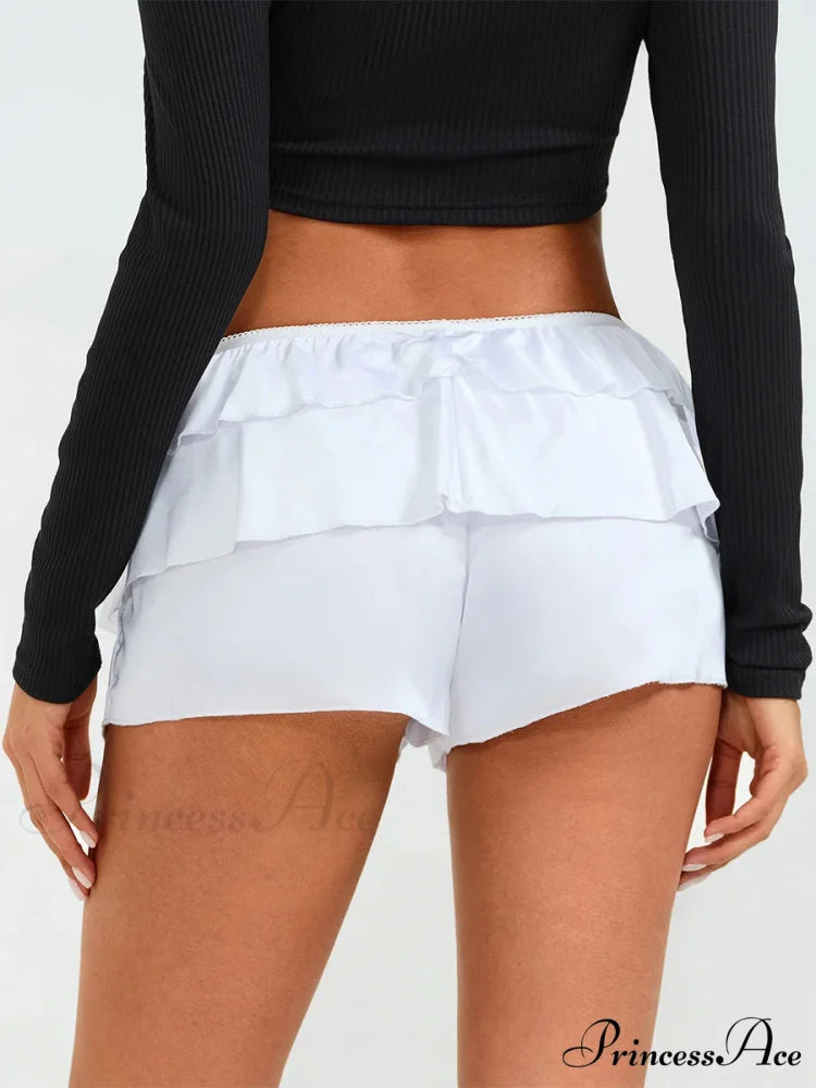 Short Waist Tiered Skort Brief short-250223
